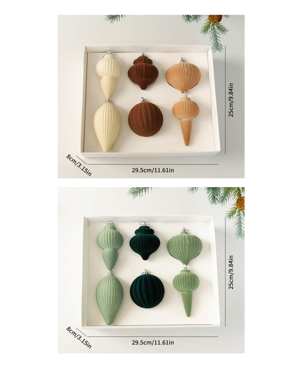 Simple Velvet Christmas Ball Set