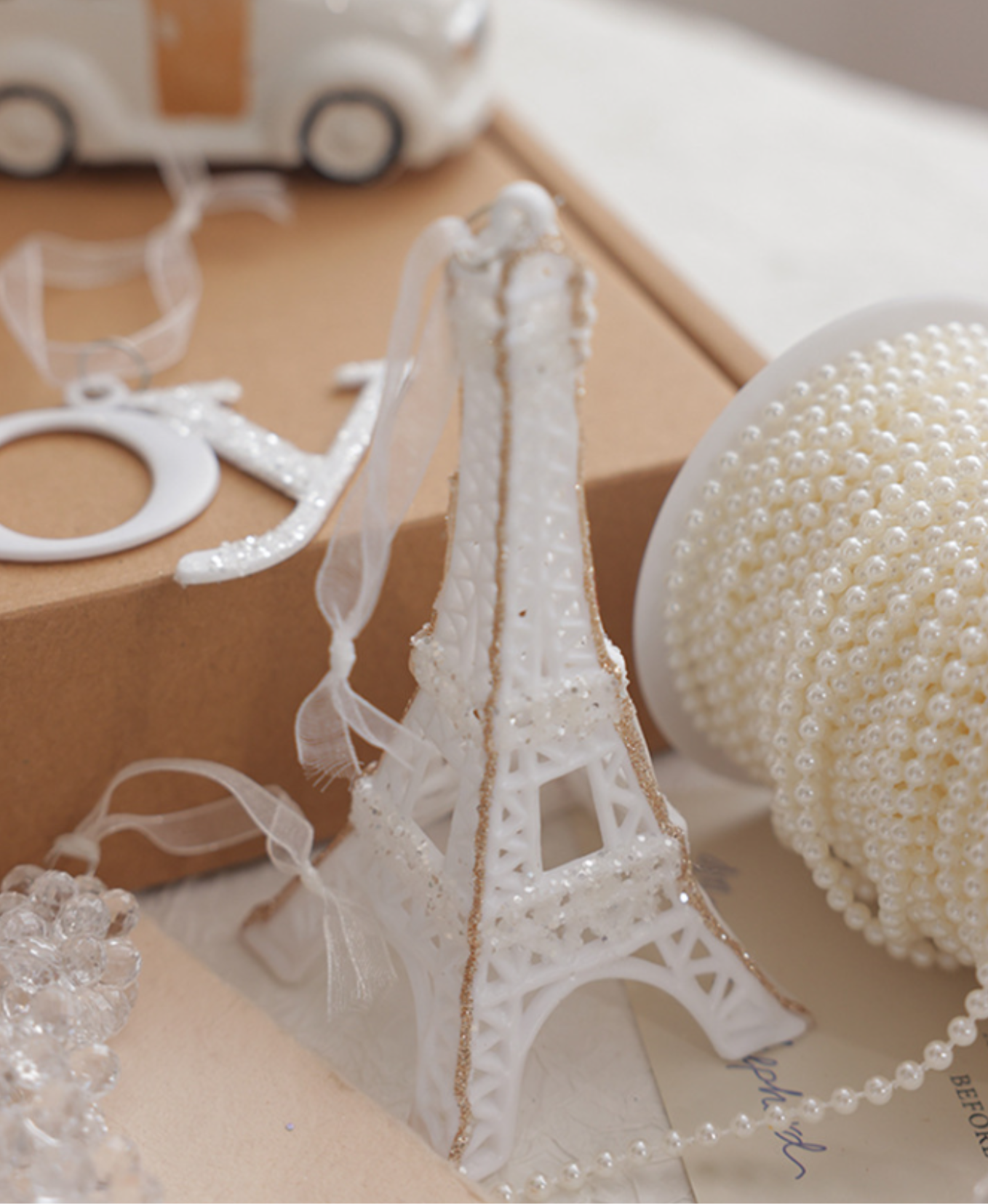 Frosted Eiffel Ornament