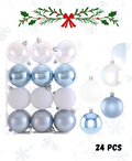 Winter Blue Ornament Balls Set
