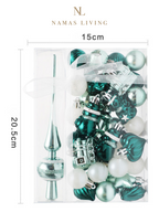 Acqua Christmas Tree Decorative Ornament Set