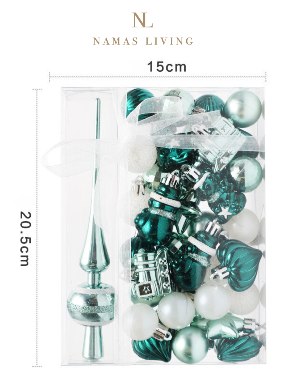 Acqua Christmas Tree Decorative Ornament Set