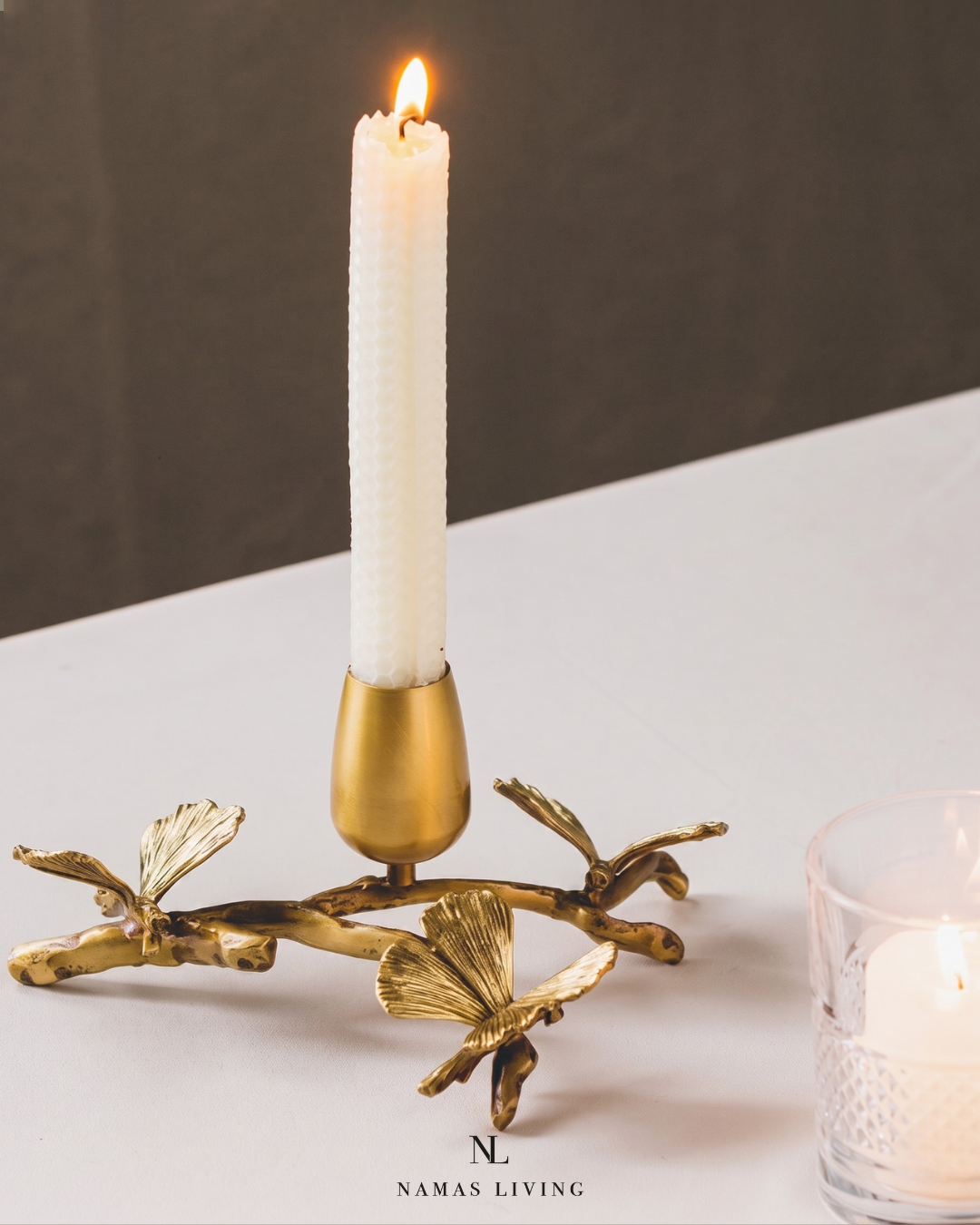 Ginkgo Butterfly Candle Holder