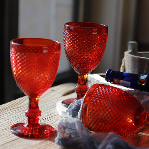 Aurelia Red Festive Drinking Goblet Glass Mug