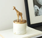 Golden Giraffe Marble Jar Ornament