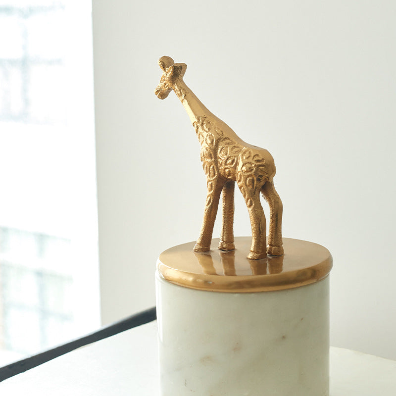 Golden Giraffe Marble Jar Ornament