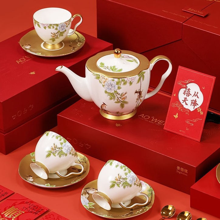 GIFTING INSPIRATION - White and Gold Floral Afternoon Tea Set