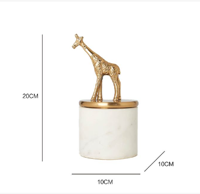 Golden Giraffe Marble Jar Ornament
