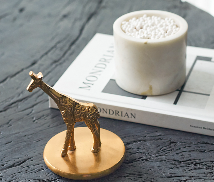 Golden Giraffe Marble Jar Ornament