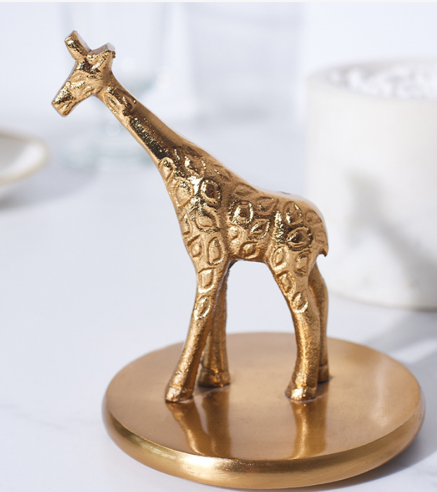 Golden Giraffe Marble Jar Ornament