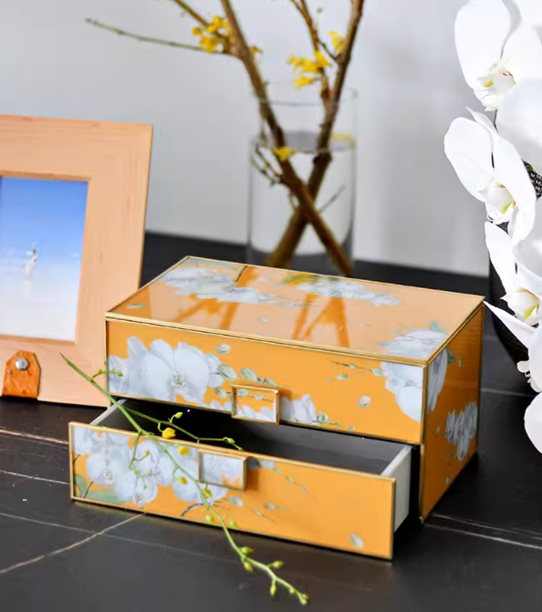 White Orchid Jewelry Box