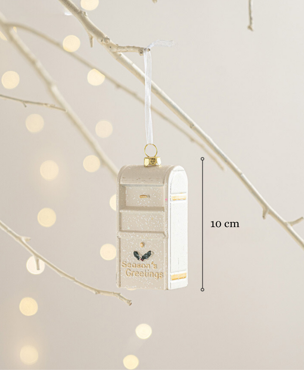 Glam White and Gold Christmas Ornament