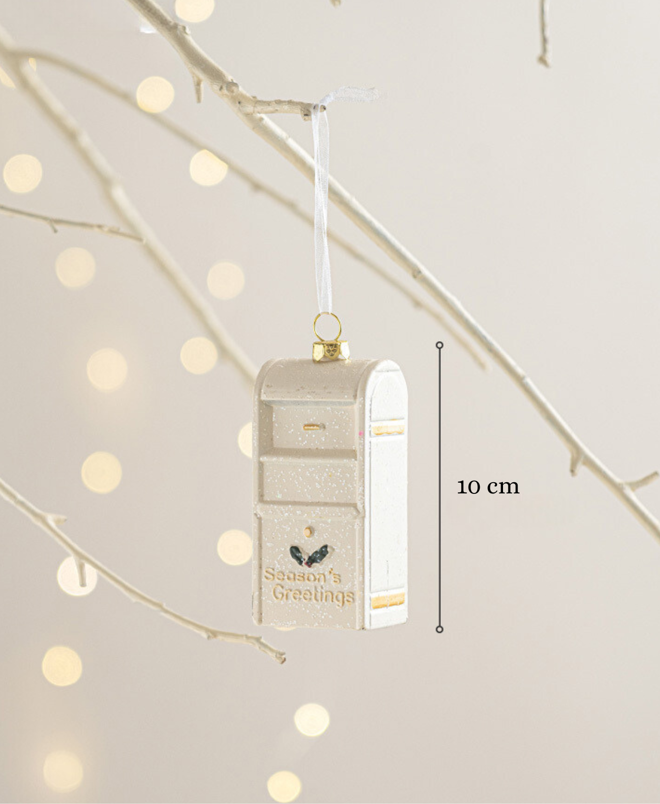 Glam White and Gold Christmas Ornament