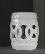 White Lotus Ceramic Stool