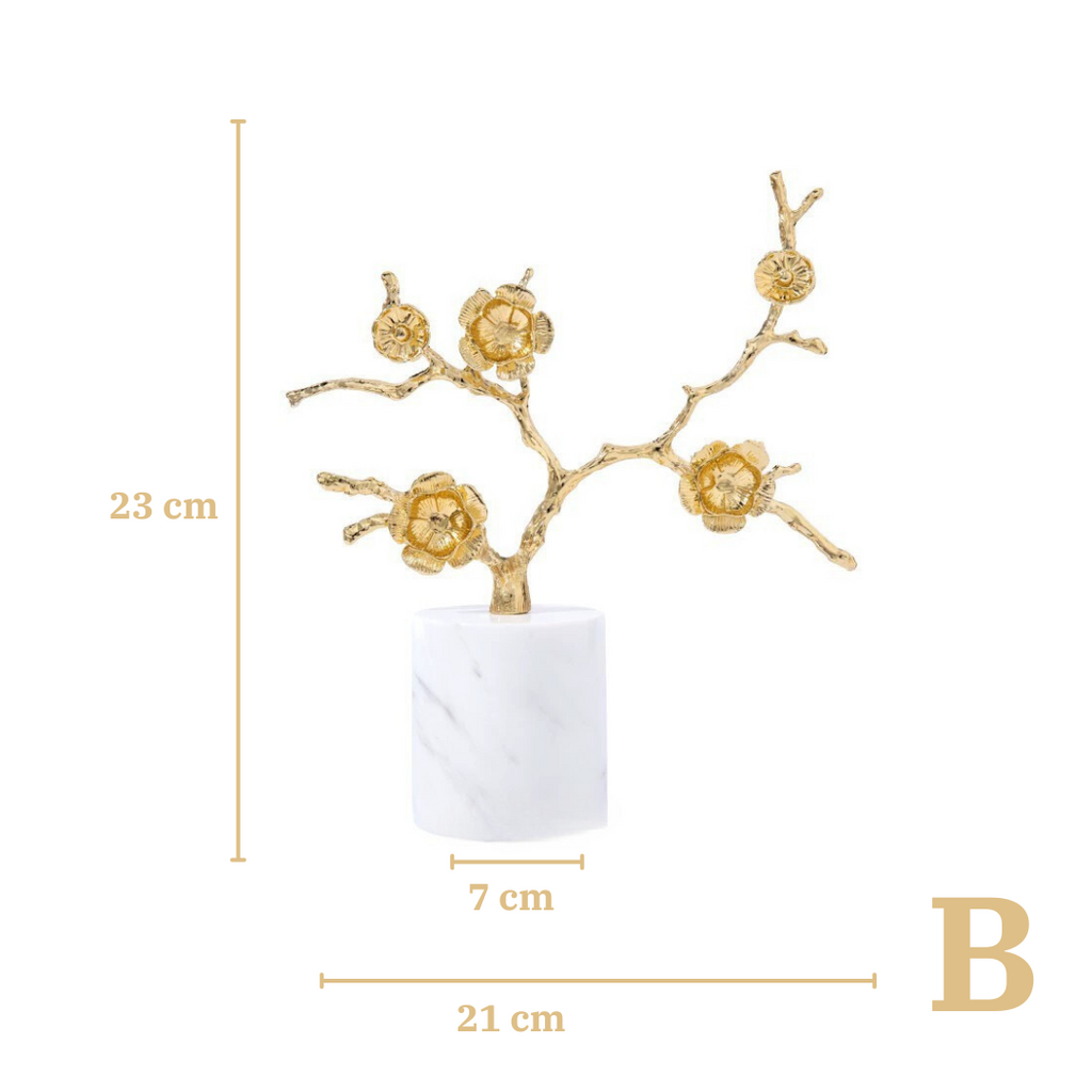 Botanical Elegance Marble Ornaments