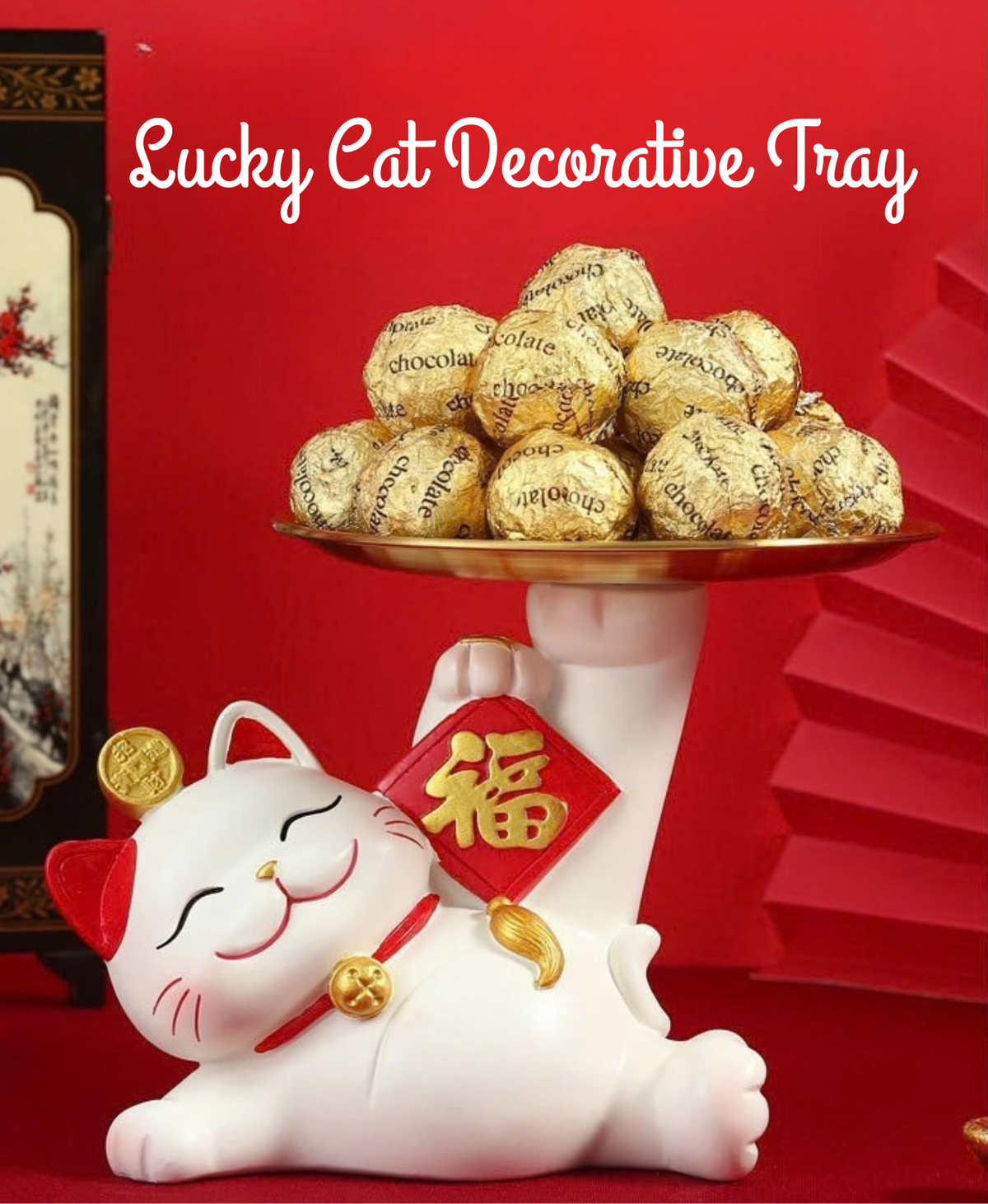 Lucky Cat Fortune Display Tray