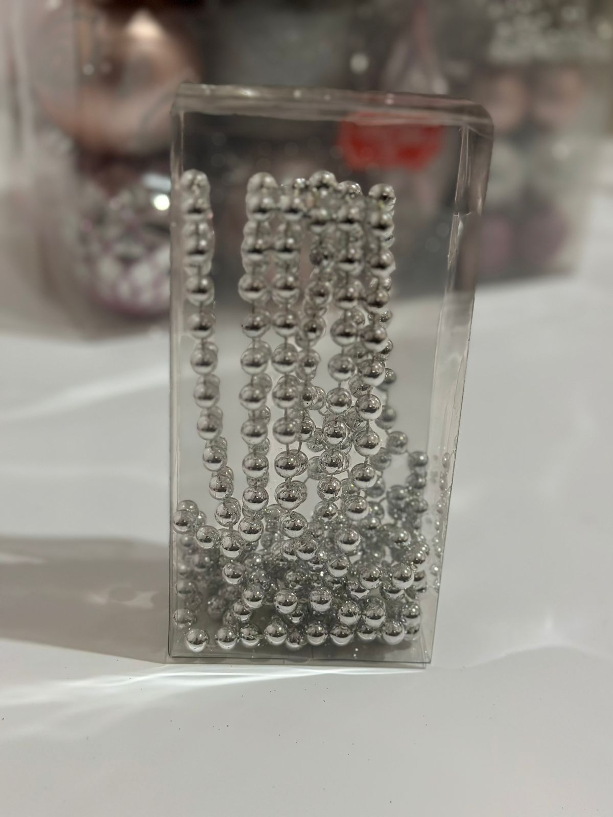 Christmas Pink & Silver Ornament Set Box