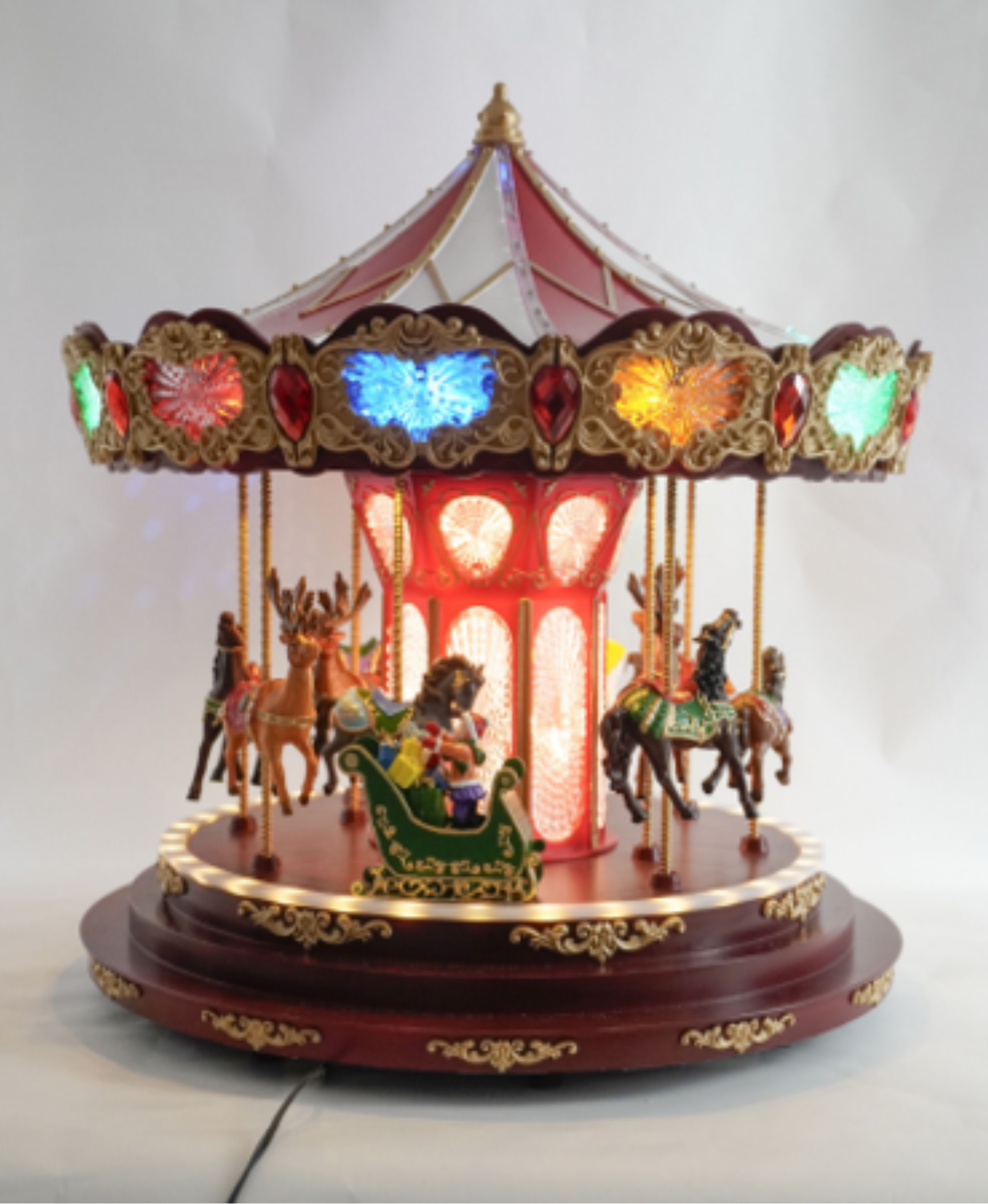 Santa’s Sleigh Musical Carousel Decoration