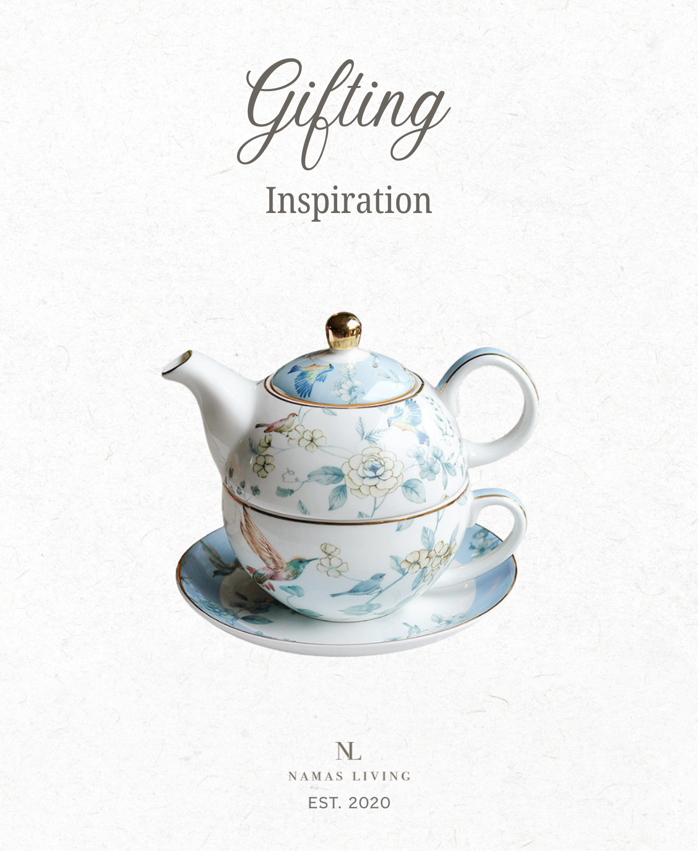 GIFTING INSPIRATION - Blue Flower Stacked Tea Pot Set