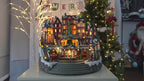Luminous LED Christmas Train in City Lights