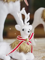 Holiday Elk with Knit Scarves Decoration