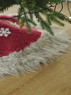 Red Christmas Snowflake Fur Skirt