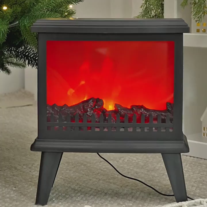 Standing Rustic Fireplace LED Decor