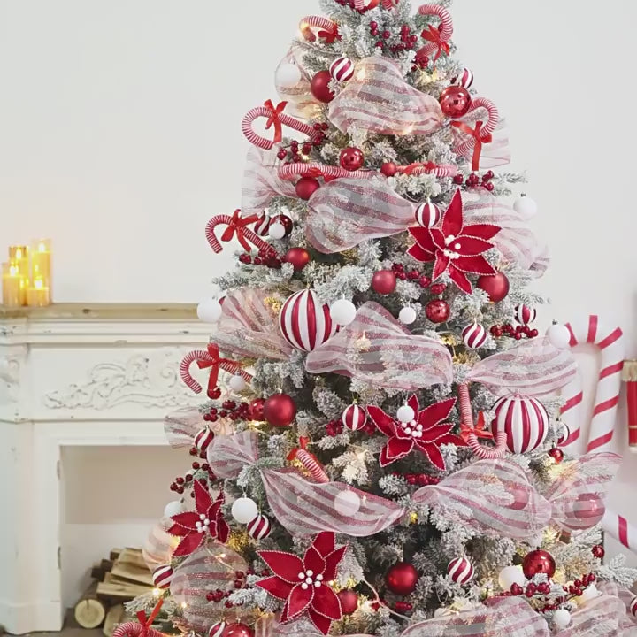 Red and White Christmas Charm Set