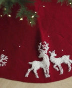 Holiday Elk Knit Tree Skirt Serenity