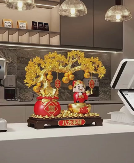 Golden Wealth Tree Bluetooth Speaker & Voice Assistant