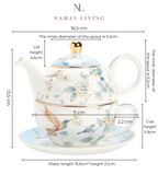 GIFITNG INSPIRATION - Blue Flower Stacked Tea Pot Set