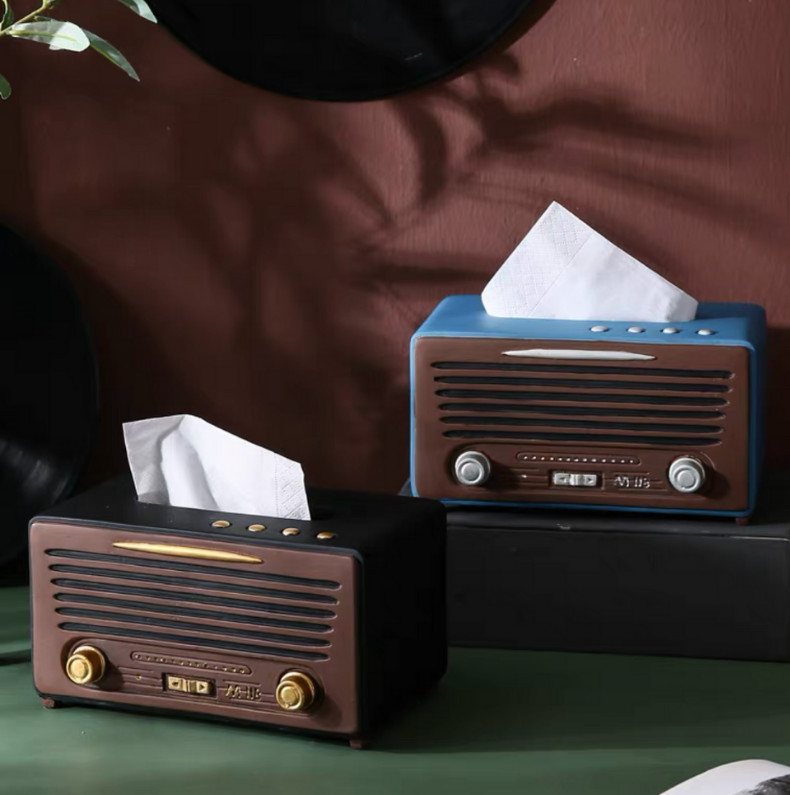 Vintage Radio Tissue Box Holder