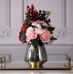 Rose Dore Flowers and Vase