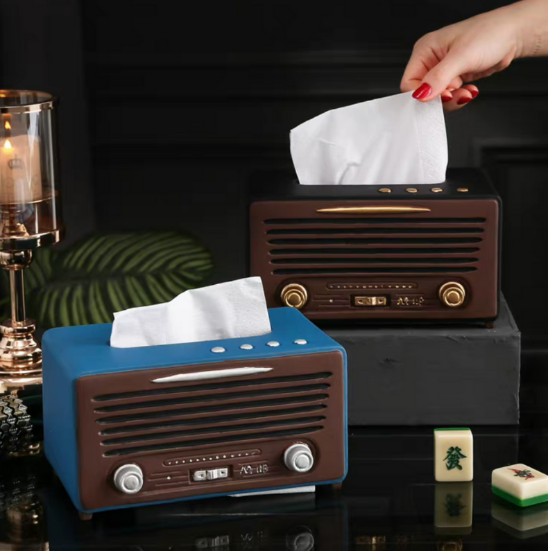 Vintage Radio Tissue Box Holder