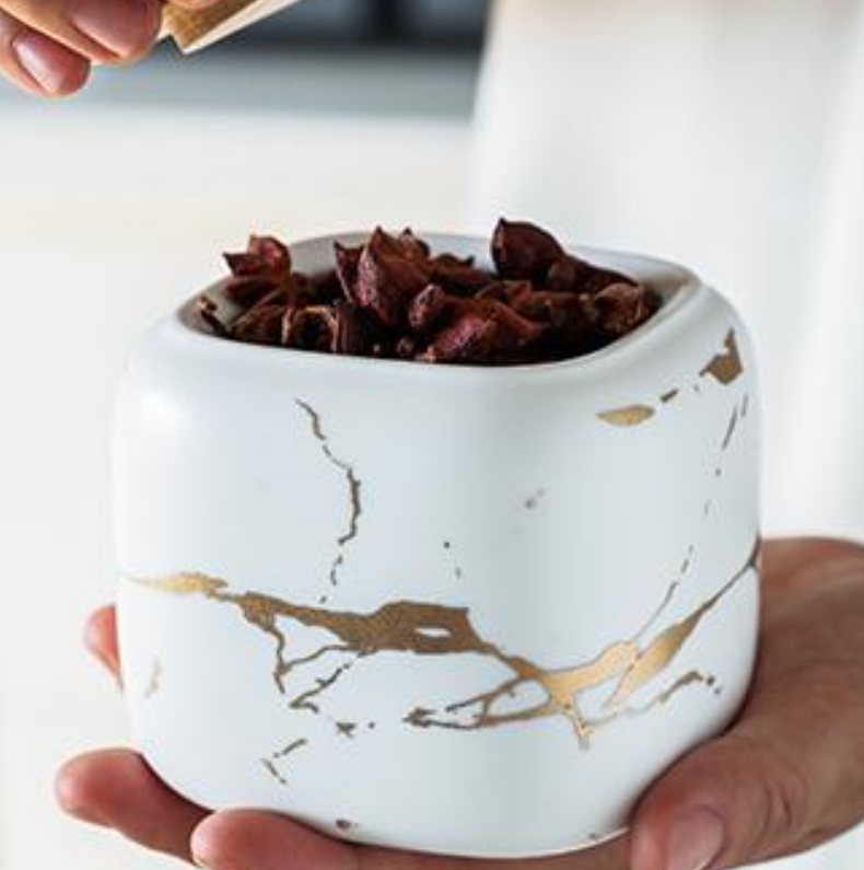 Marble seasoning jar set - Penyimpanan Bumbu
