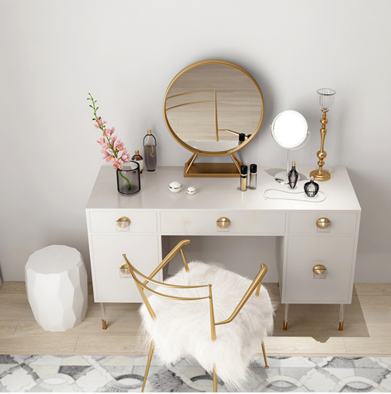 Round Gold Decorative Vanity Mirror