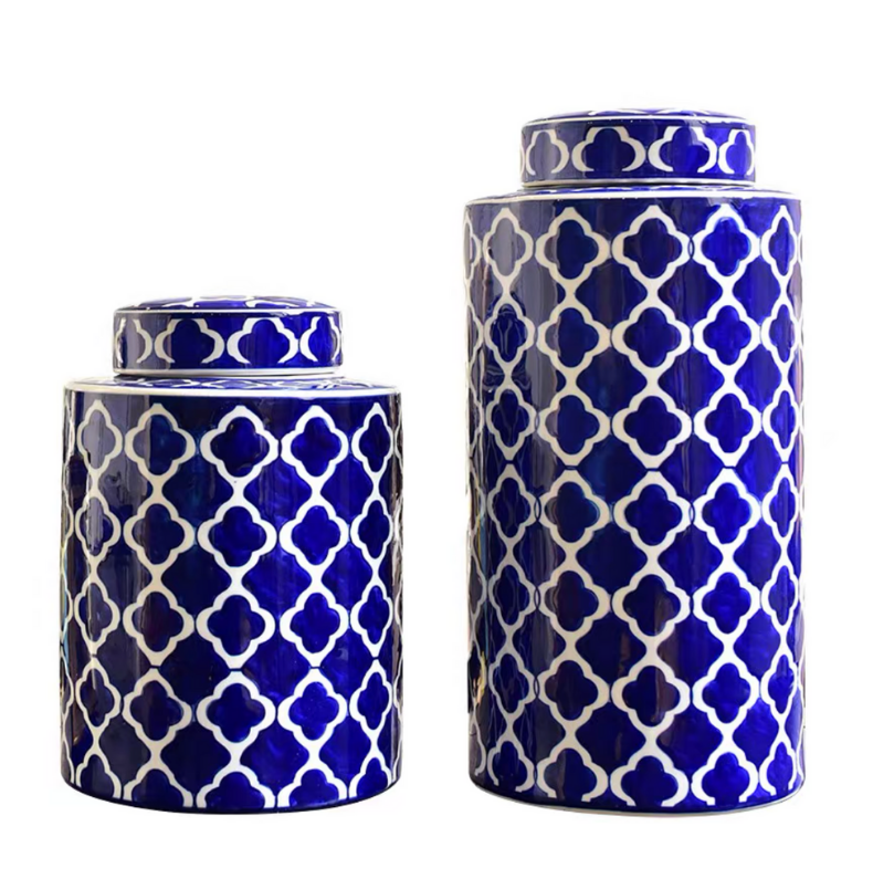 Contemporary Ginger Jar Ceramic Vase