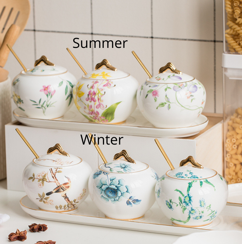Premium condiment and seasoning jar set - Pot Style