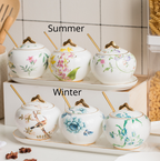 Premium condiment and seasoning jar set - Pot Style