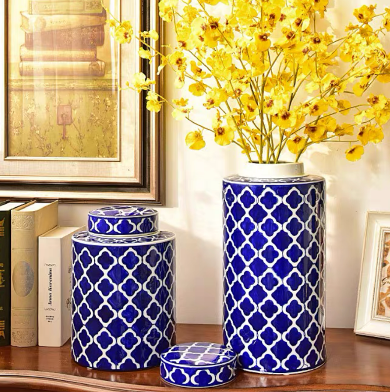 Contemporary Ginger Jar Ceramic Vase