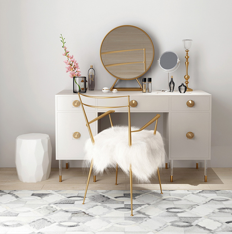 Round Gold Decorative Vanity Mirror