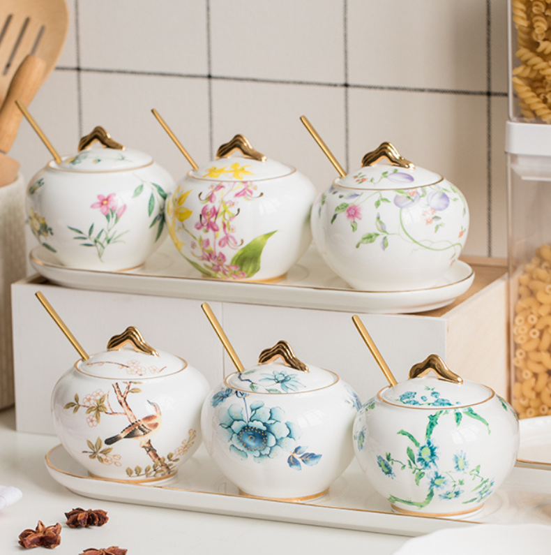 Premium condiment and seasoning jar set - Pot Style