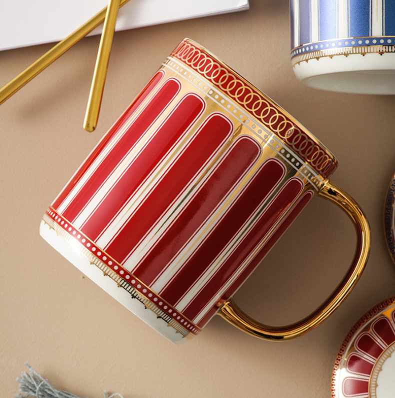 Blue and Red Royale Drinking Mug