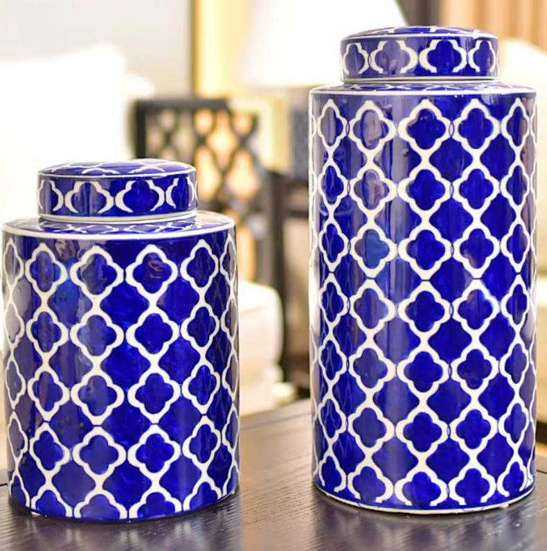 Contemporary Ginger Jar Ceramic Vase