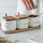 Marble seasoning jar set - Penyimpanan Bumbu