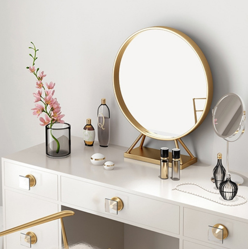 Round Gold Decorative Vanity Mirror
