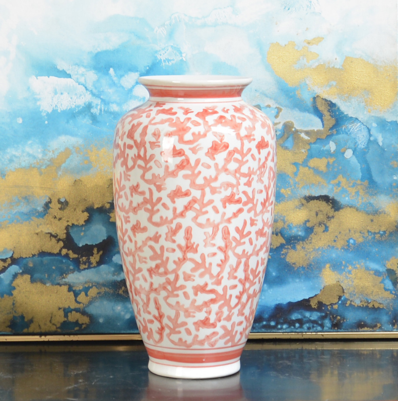 Coral Ceramic Vase