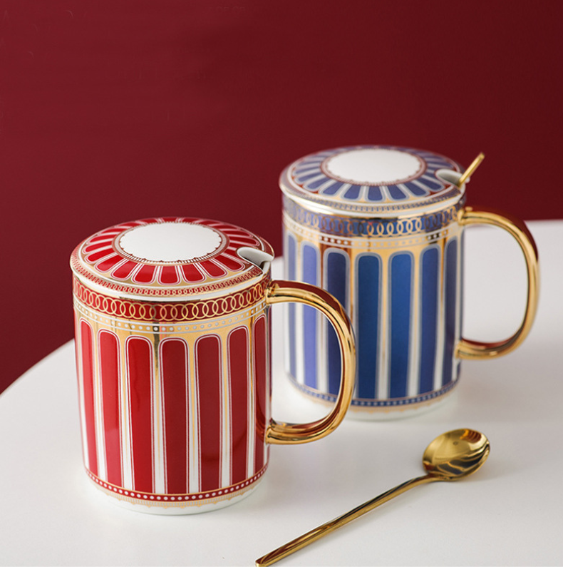 Blue and Red Royale Drinking Mug