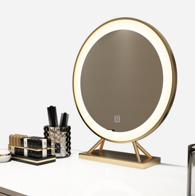 Round Gold Decorative Vanity Mirror