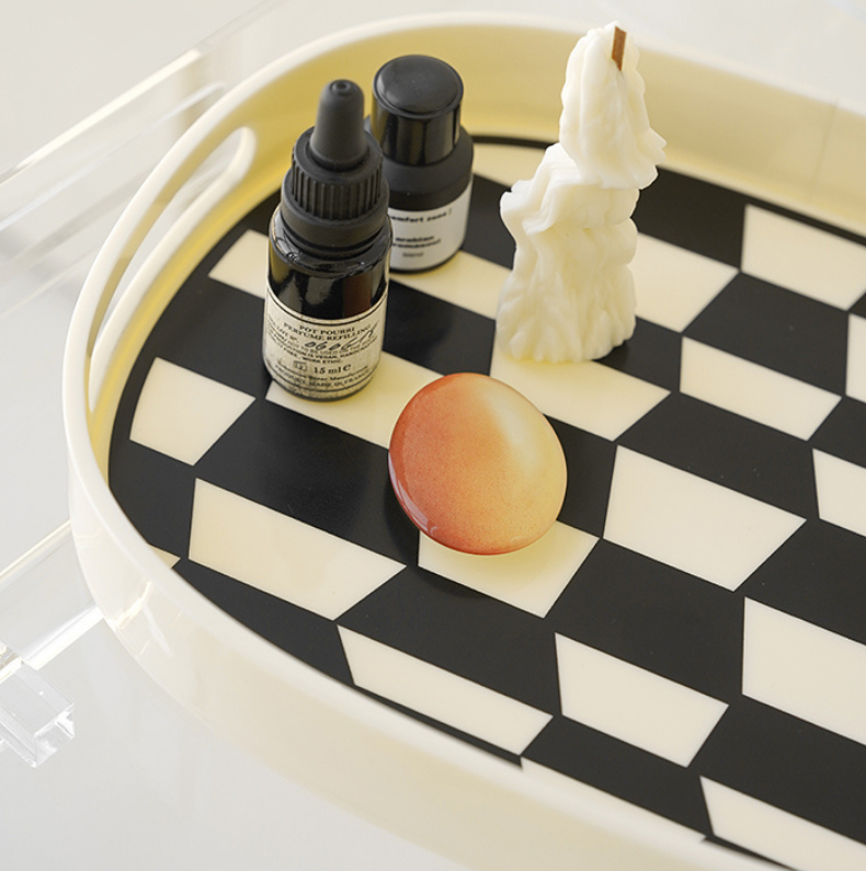 Checkered Arcylic Decorative Tray
