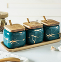 Marble seasoning jar set - Penyimpanan Bumbu